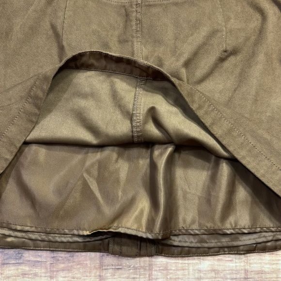 RELISTED Abercrombie & Fitch Brown Vegan Suede Button Down Skirt - Picture 5 of 6
